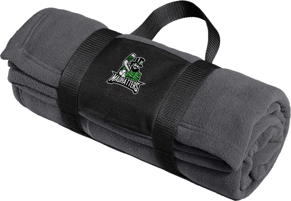 Atlanta Madhatters Fleece Blanket with Carrying Strap (E1711-BAG)