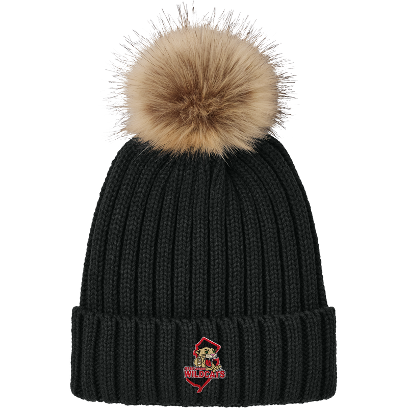 Jersey Shore Wildcats Faux Fur Pom Beanie