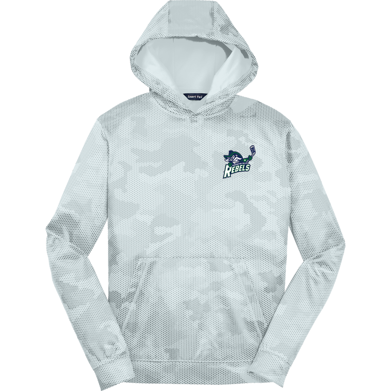 Kensington Valley Rebels Youth Sport-Wick CamoHex Fleece Hooded Pullover